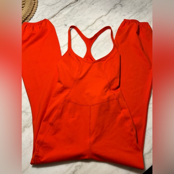 FREE PEOPLE MOVEMENT let’s bounce Onesie Medium Orange - Picture 7 of 10